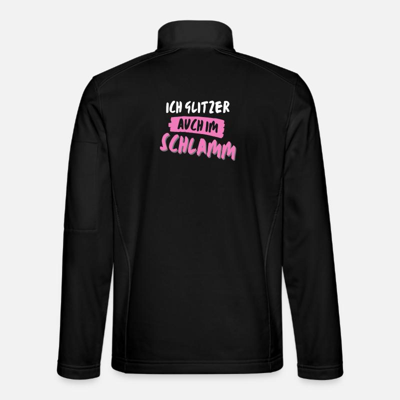 muddy run glitzer im schlamm Team Frauenlauf mud - Unisex Softshelljacke - Schwarz