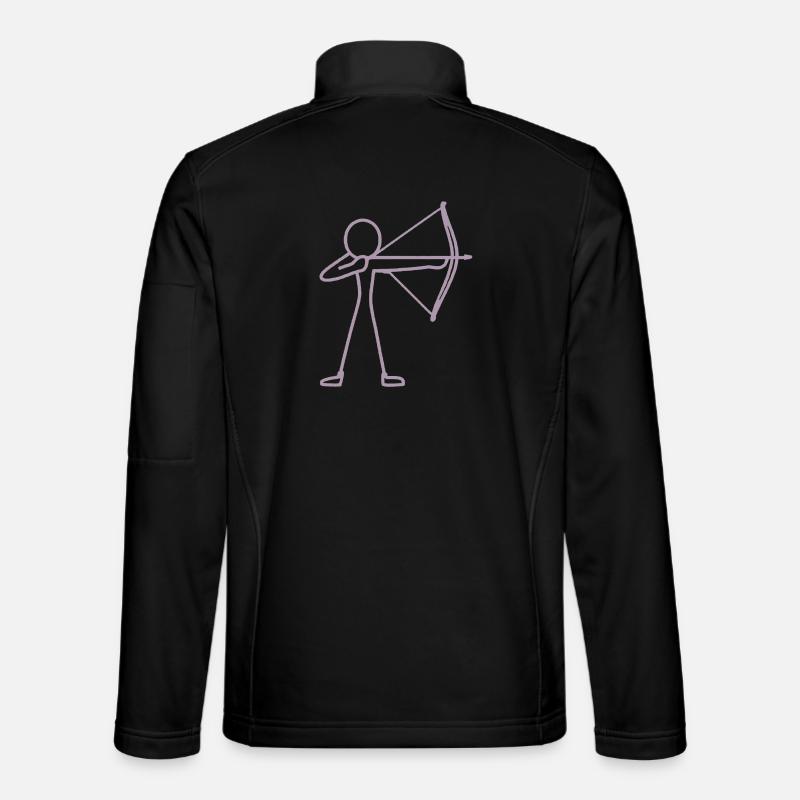 Strichmännchen Bogen Bogenschießen Bogenschütze - Unisex Softshelljacke - Schwarz