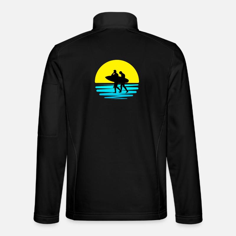 Surfen, Surfspot, Surfen - Unisex Softshelljacke - Schwarz