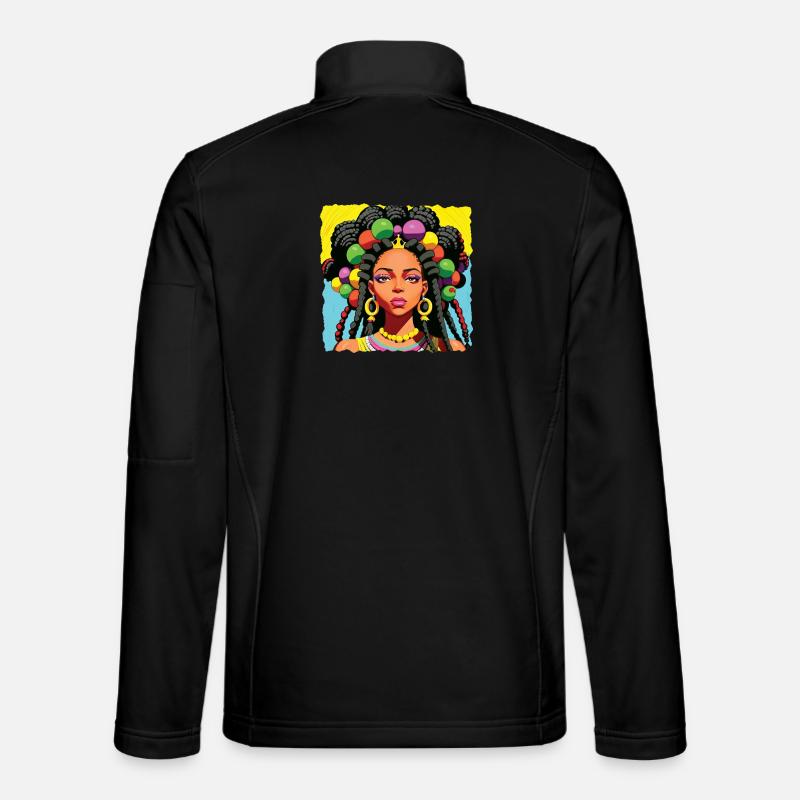 Femme noire avec des dreadlocks - Veste en tissu softshell Unisexe - noir