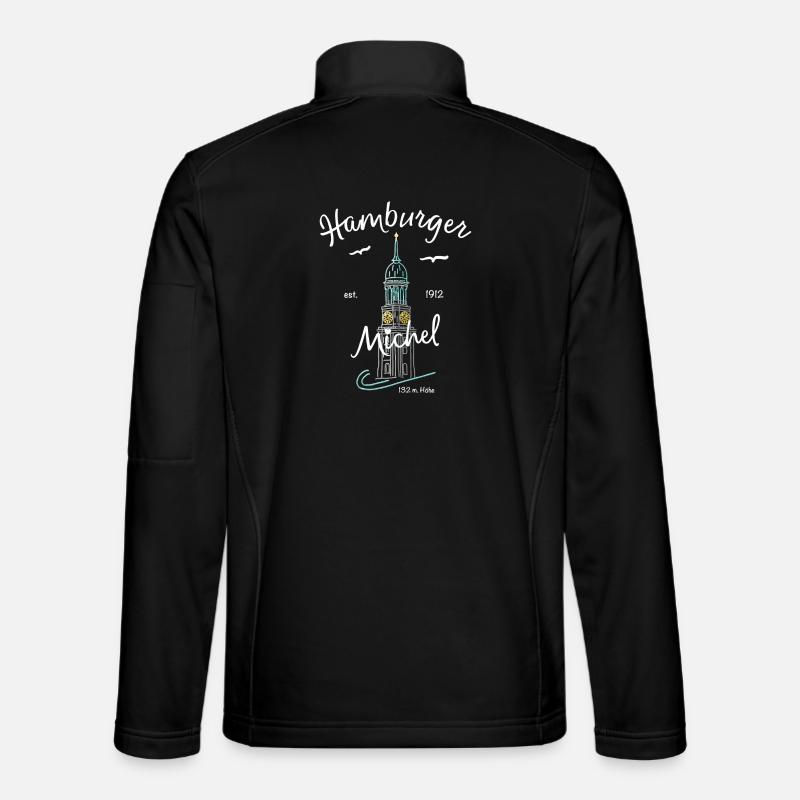 Hamburger Michel, Kirchturm, Germany - Unisex Softshell Jacket - black