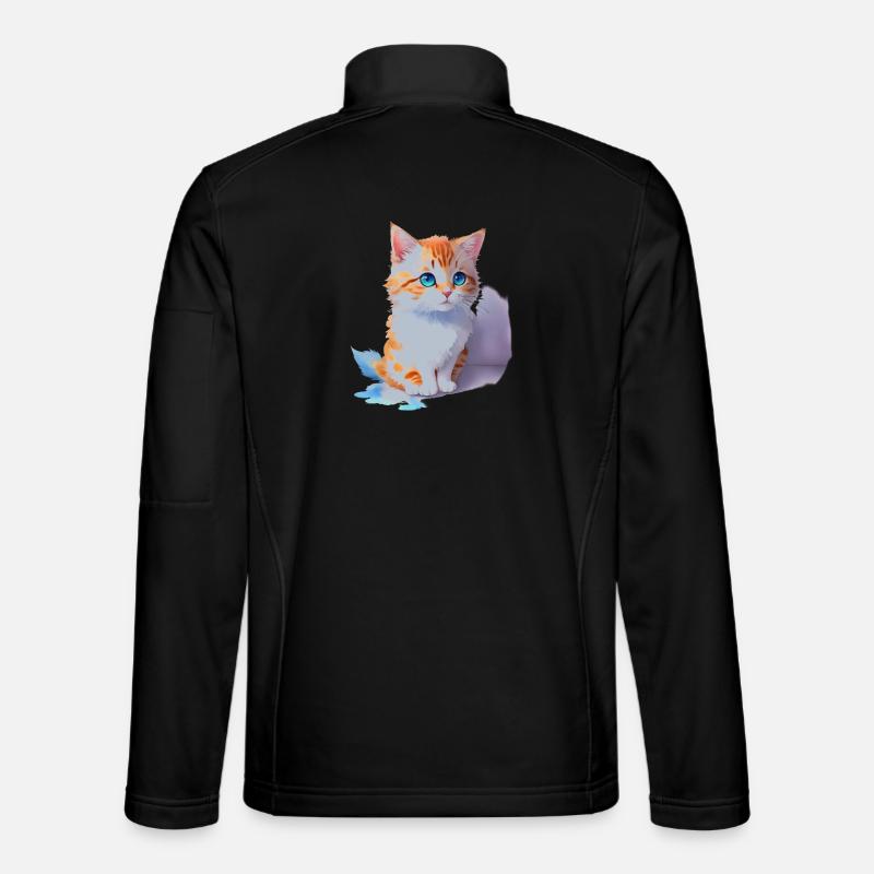 cute cat - Unisex Softshell Jacket - black