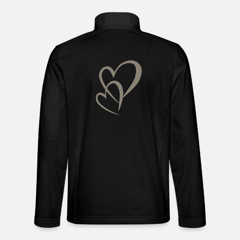 Hearts double tissue - Unisex Softshell Jacket - black