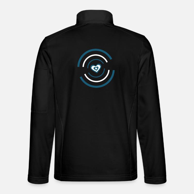 blue heart valentine's day - Unisex Softshell Jacket - black