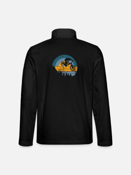 Sunset MTB Jump Silhouette - Unisex Softshell Jacket - black
