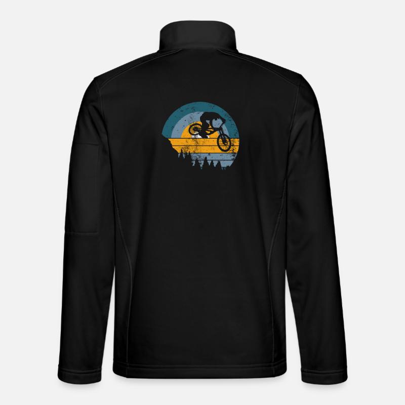 Sunset MTB Jump Silhouette - Unisex Softshell Jacket - black