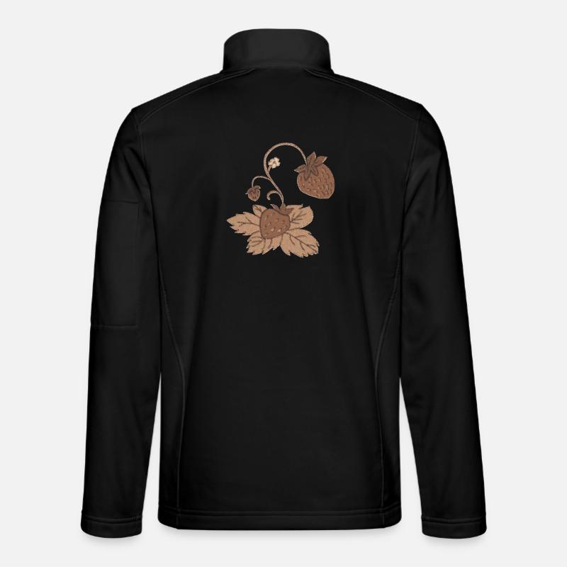 erdbeere sepia - Unisex Softshelljacke - Schwarz