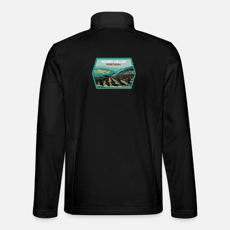 Douro Valley Shield, Portugal Illustration - Unisex Softshell Jacket - black