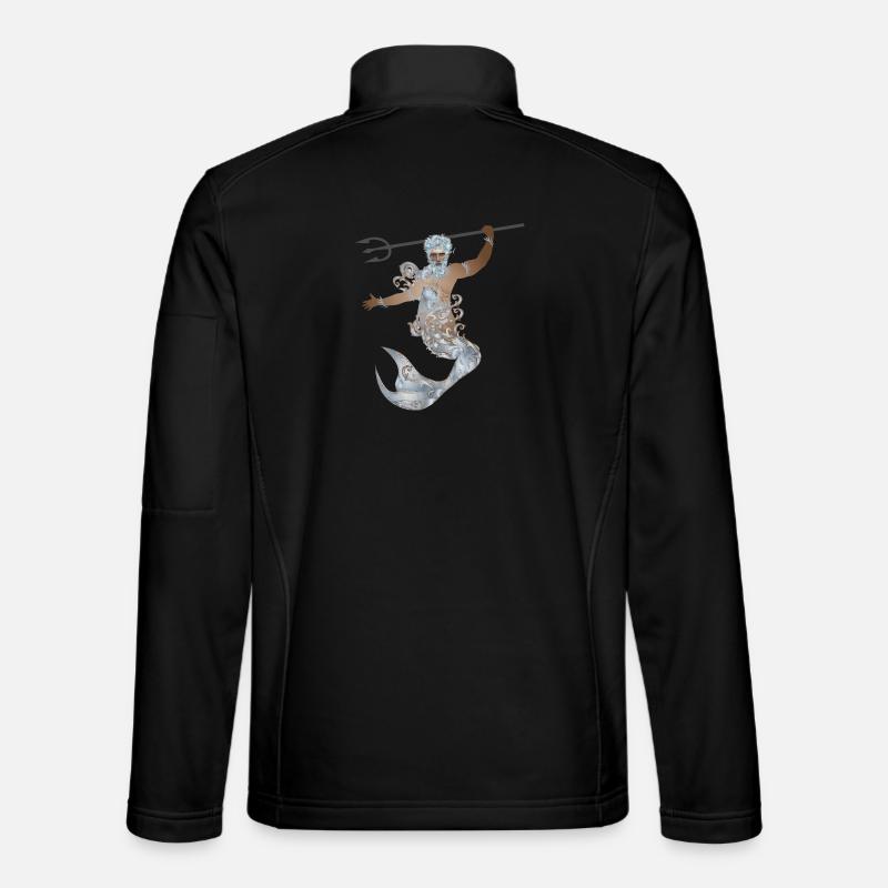 mysterious Aquarius with trident and fin Unisex Softshell Jacket