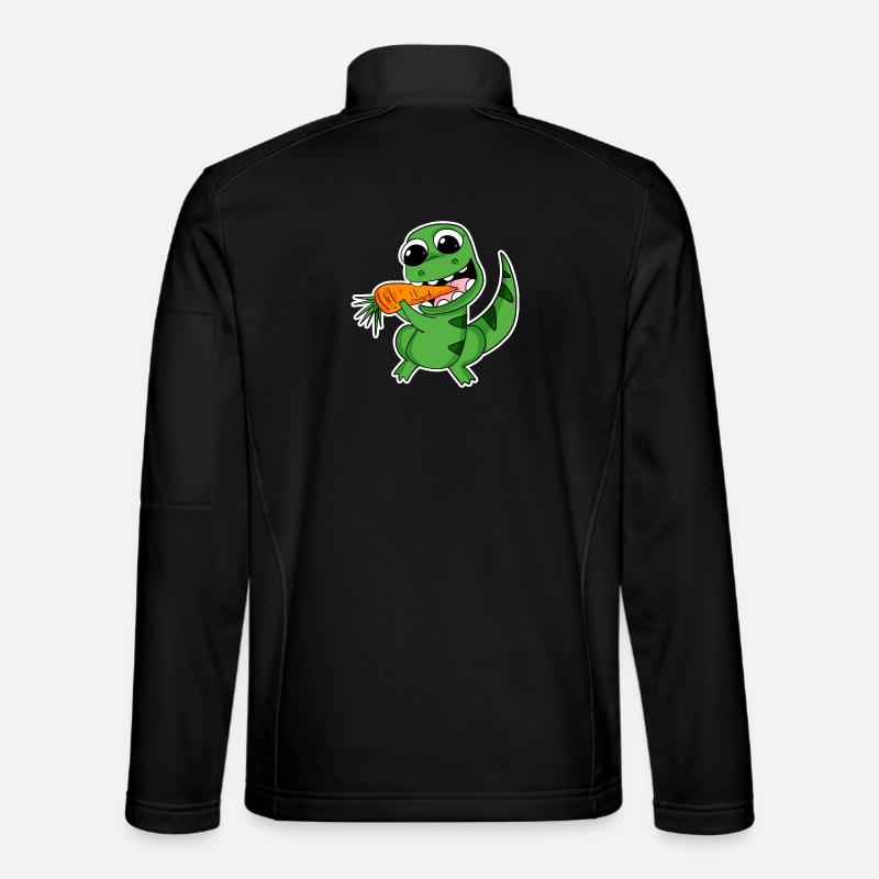 Dino eats carrot - Unisex Softshell Jacket - black