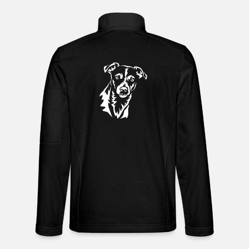 Jack Russell Terrier Head « Black Edition » Veste en tissu softshell Unisexe