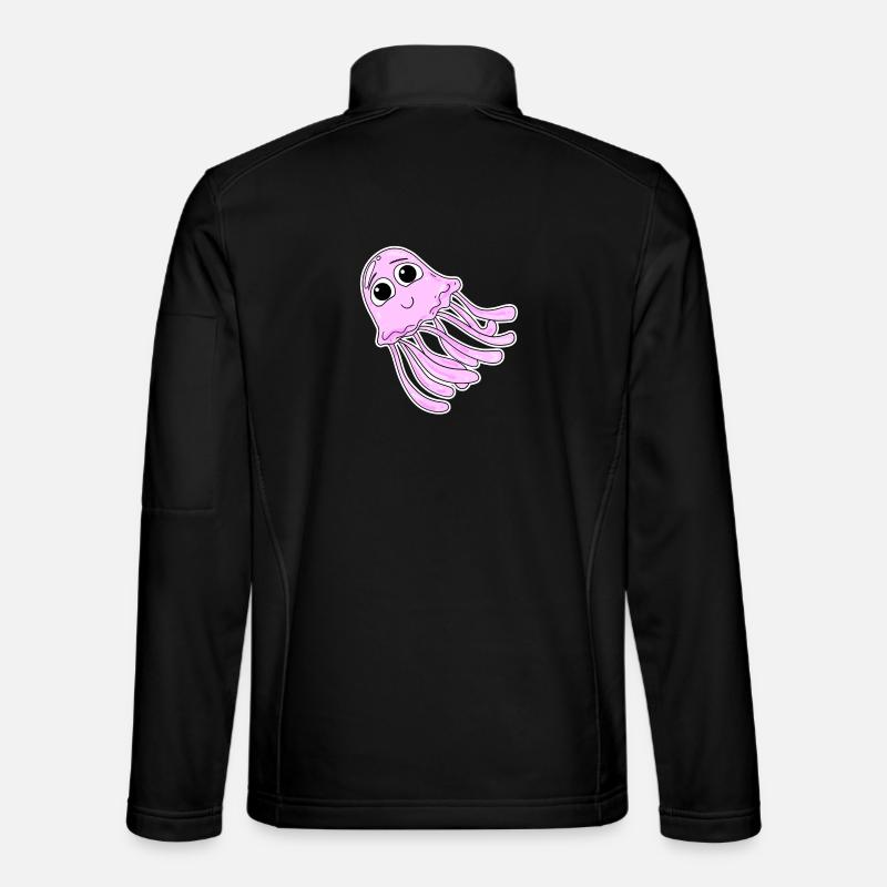 Jellyfish motif pink - Unisex Softshell Jacket - black