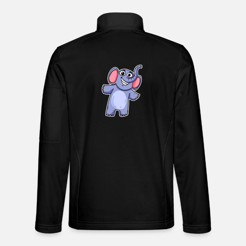 Cute little elephant - Unisex Softshell Jacket - black