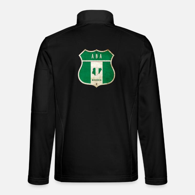 Aba Nigeria flag crest design - Unisex Softshell Jacket - black
