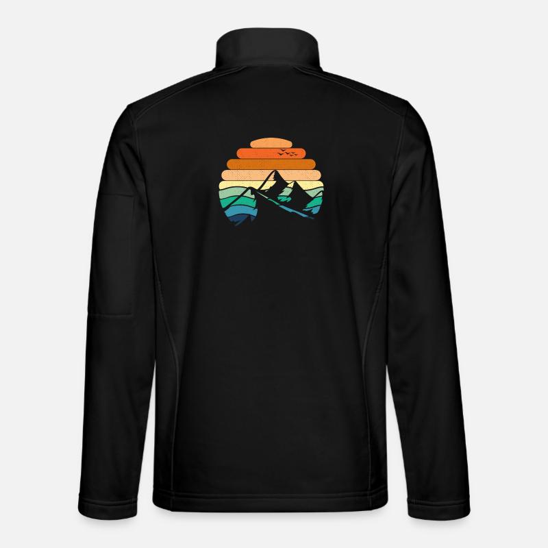 Berglandschaft Sonnenuntergang - Unisex Softshelljacke - Schwarz