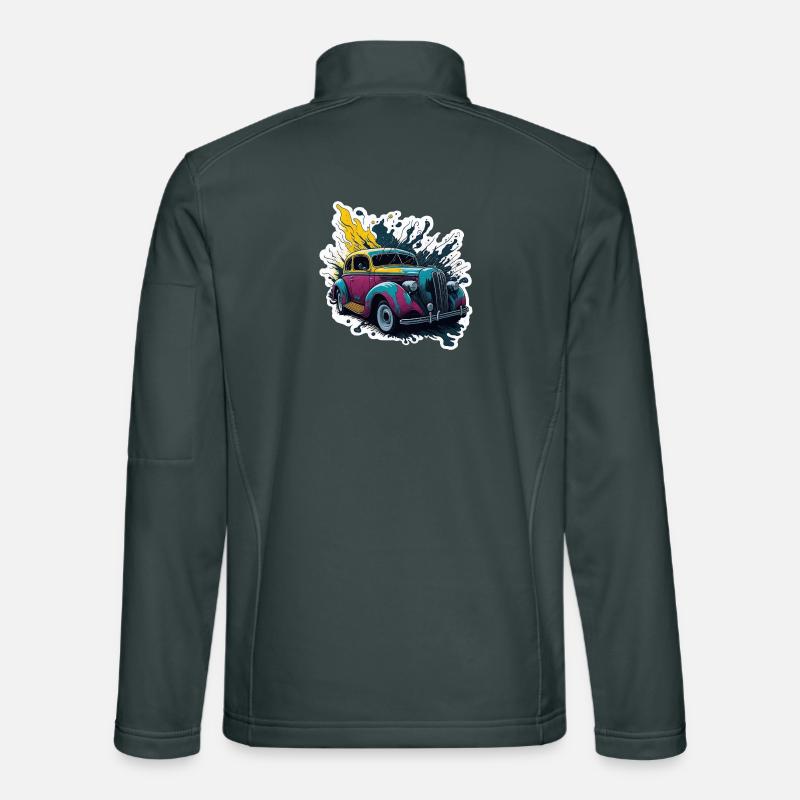 Colored vintage car splash Unisex Softshell Jacket