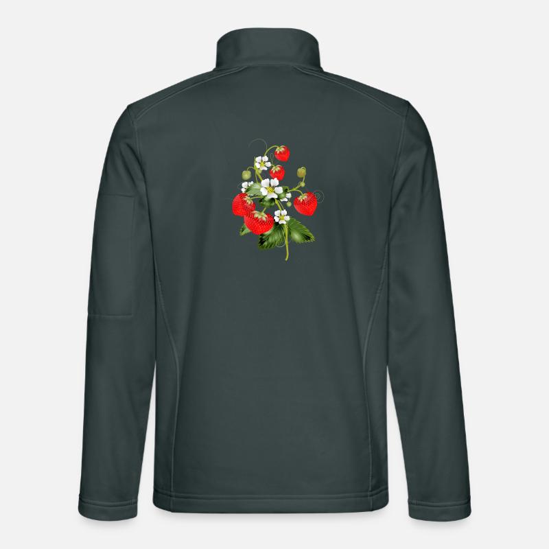 filigrane Erdbeeren Pflanze mit Erdbeeren Blüte Unisex Softshelljacke