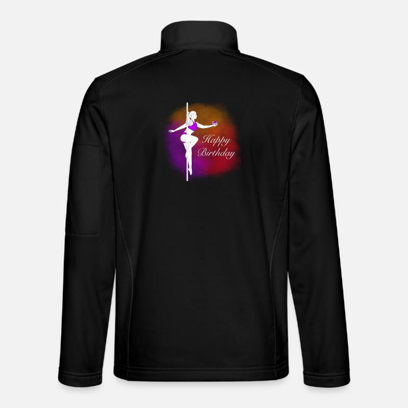 Pole Dance Birthday Farbverlauf Illustration - Unisex Softshelljacke - Schwarz
