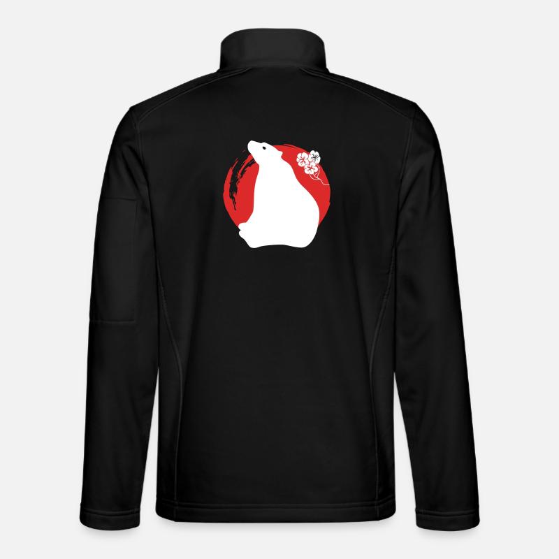Bär Silhouette Japanisch - Unisex Softshelljacke - Schwarz