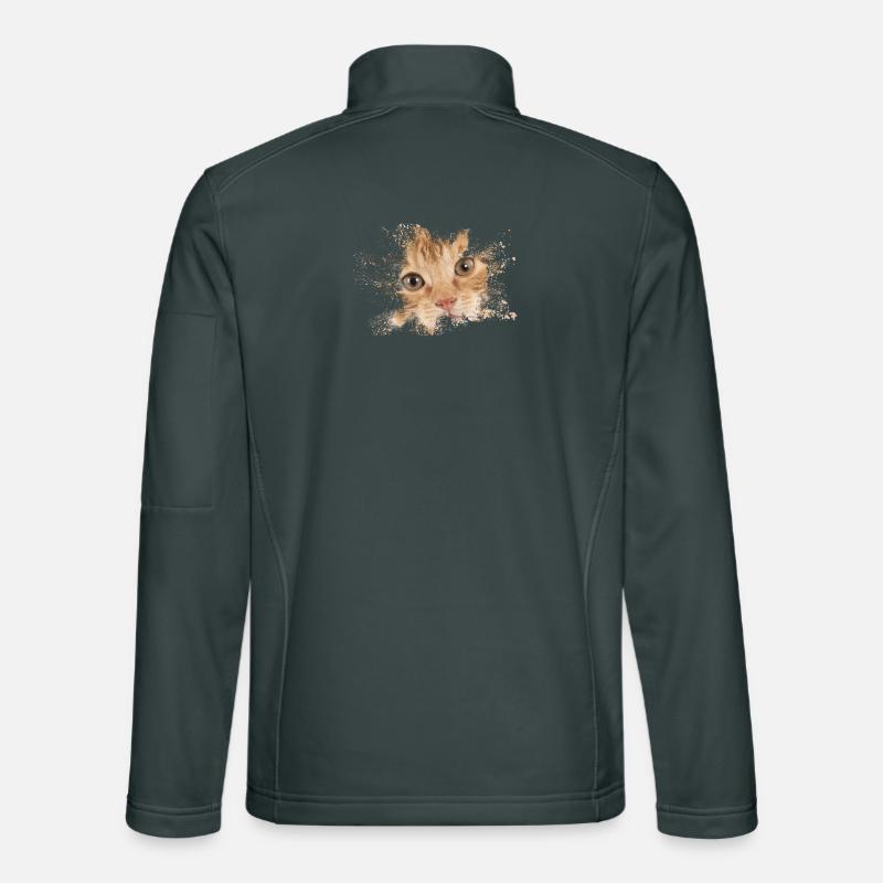 Chat orange avec éclaboussure d’aquarelle Veste en tissu softshell Unisexe