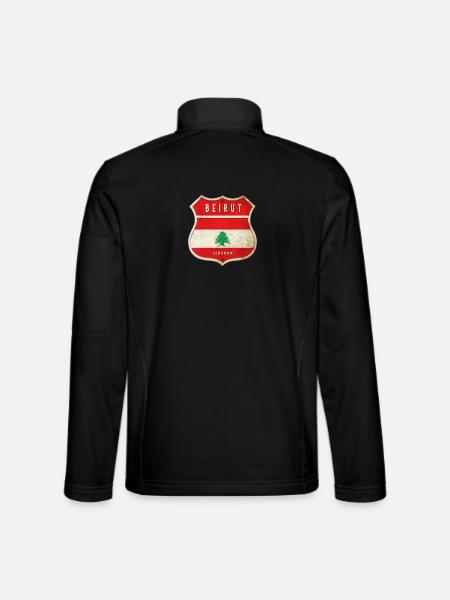Beyrouth Liban Armoiries Drapeaux Design - Veste en tissu softshell Unisexe - noir - Dos