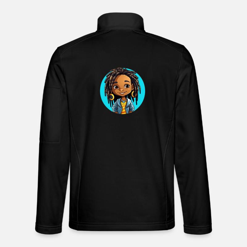 Lebensfrohe Dreadlocks Illustration Unisex Softshelljacke