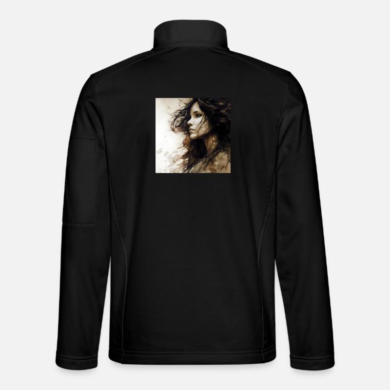 Portrait Woman 01 - Unisex Softshell Jacket - black