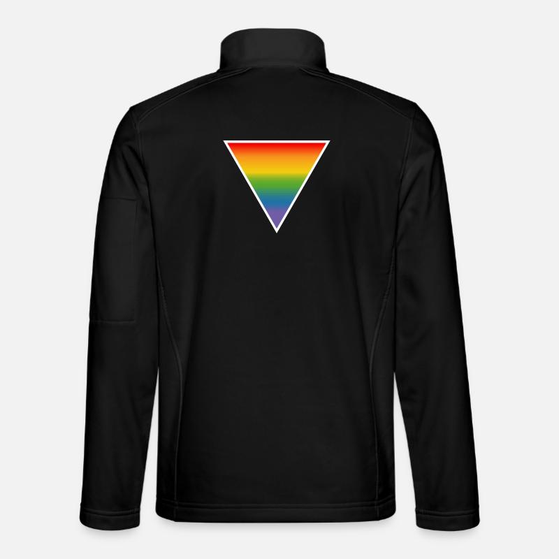 Regenbogen LGBTQIA triangle white - Unisex Softshelljacke - Schwarz