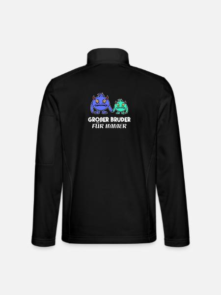 Bro Big Brother Statement Sibling Love - Unisex Softshell Jacket - black - Back