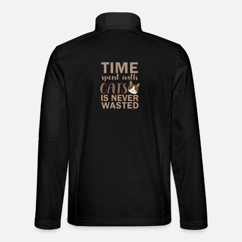 Time spent with cats - Unisex Softshell Jacket - black