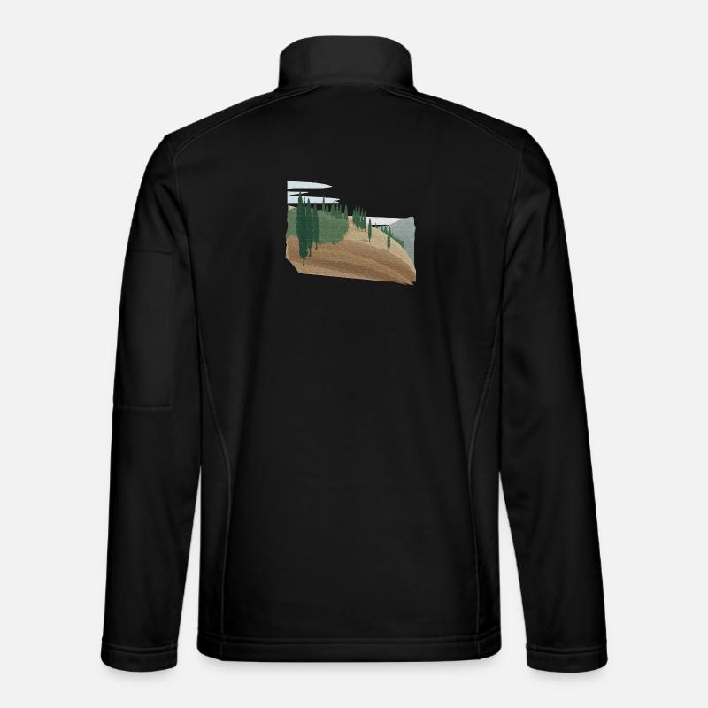 Pinienwald Hügellandschaft mit Struktur (modific.) - Unisex Softshelljacke - Schwarz