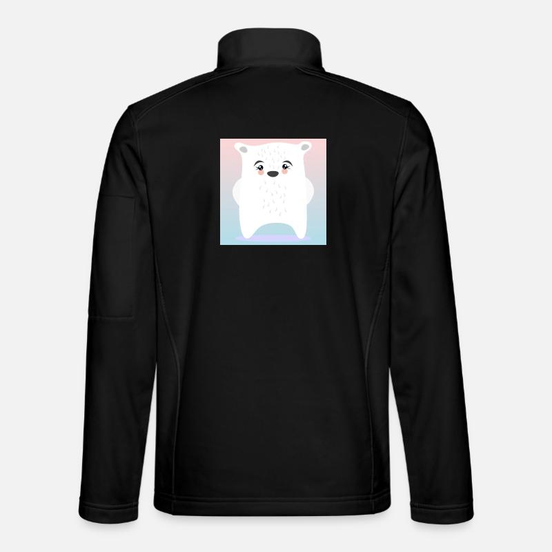 Cute Polar Bear WINTER ANIMALS - Unisex Softshell Jacket - black