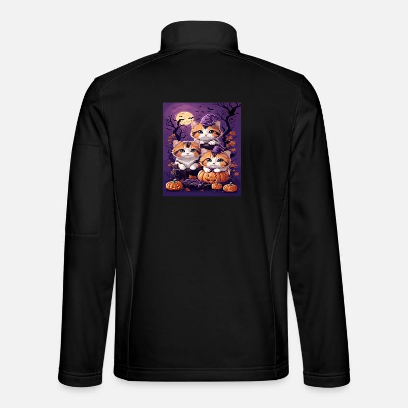 Trio de Chatons au style d'Halloween Veste en tissu softshell Unisexe
