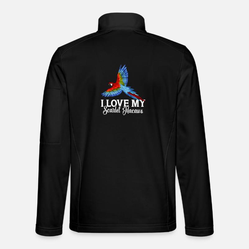 Ich liebe meinen Scarlet Macaws - Unisex Softshelljacke - Schwarz