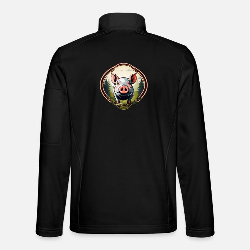 Lucky Pig - Unisex Softshell Jacket - black
