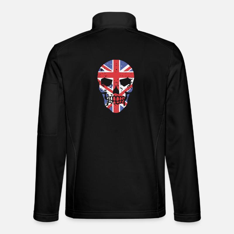 Skull with Union Jack Overlay - Unisex Softshell Jacket - black
