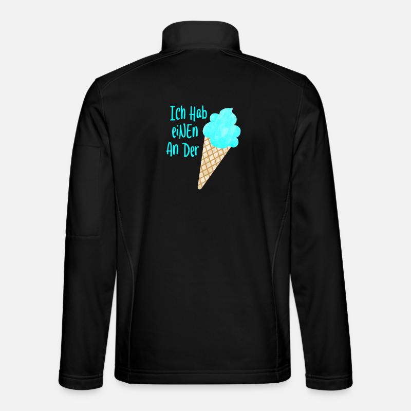 Einen an der Waffel coole Sprüche Eis Sommer Fun - Unisex Softshelljacke - Schwarz