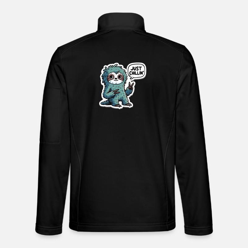 Just Chillin Sloth Sticker - Unisex Softshell Jacket - black