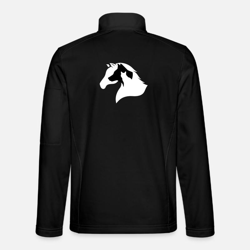 Pferd, Hund, Katze-Silhouette - Unisex Softshelljacke - Schwarz