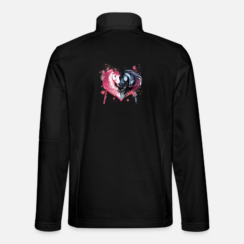 Pferdeköpfe in Herzform Unisex Softshelljacke