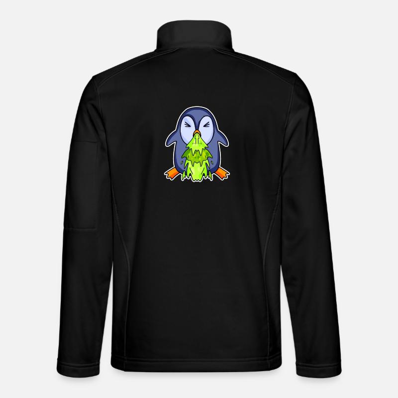 Pingouin vomissant vomi - Veste en tissu softshell Unisexe - noir
