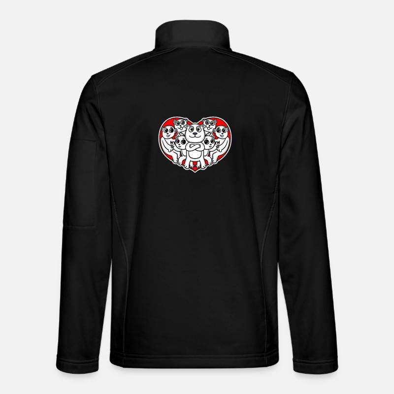 Heart Bear Love Romantic - Unisex Softshell Jacket - black