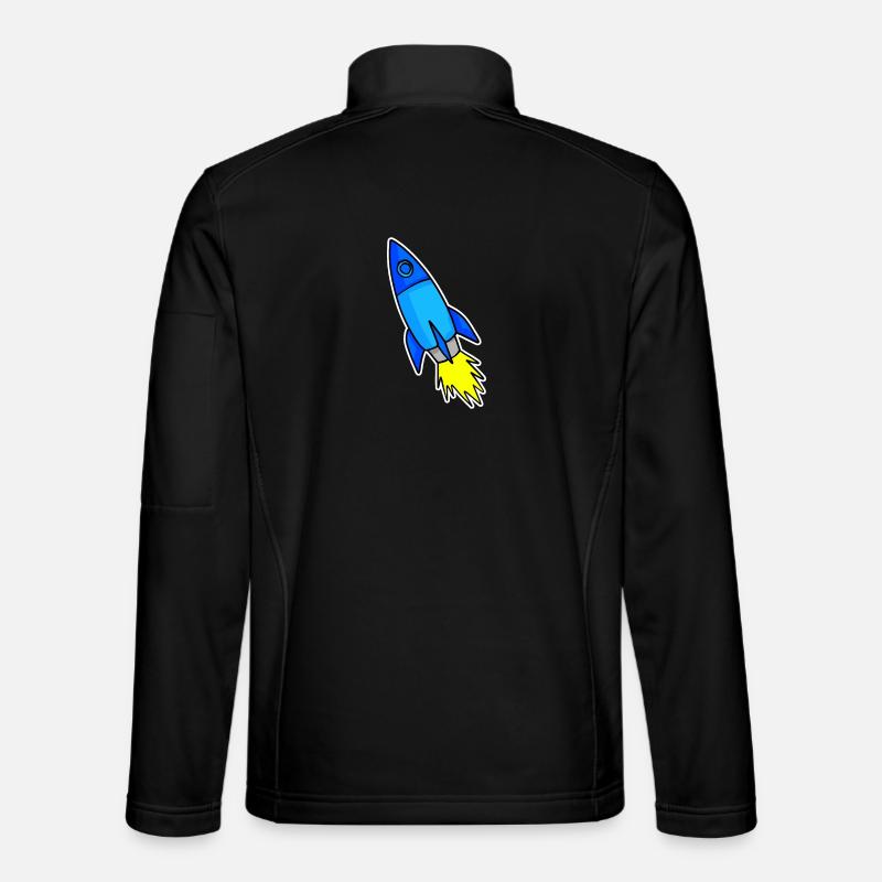 Blaue Rakete - Unisex Softshelljacke - Schwarz