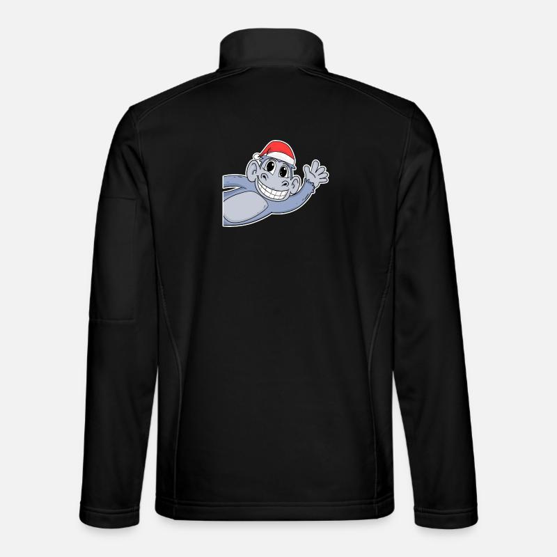 Noël singe - Veste en tissu softshell Unisexe - noir