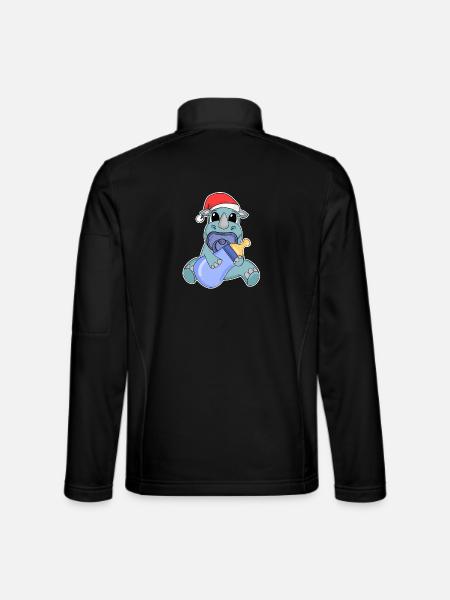 Rhinocéros bébé Noël - Veste en tissu softshell Unisexe - noir