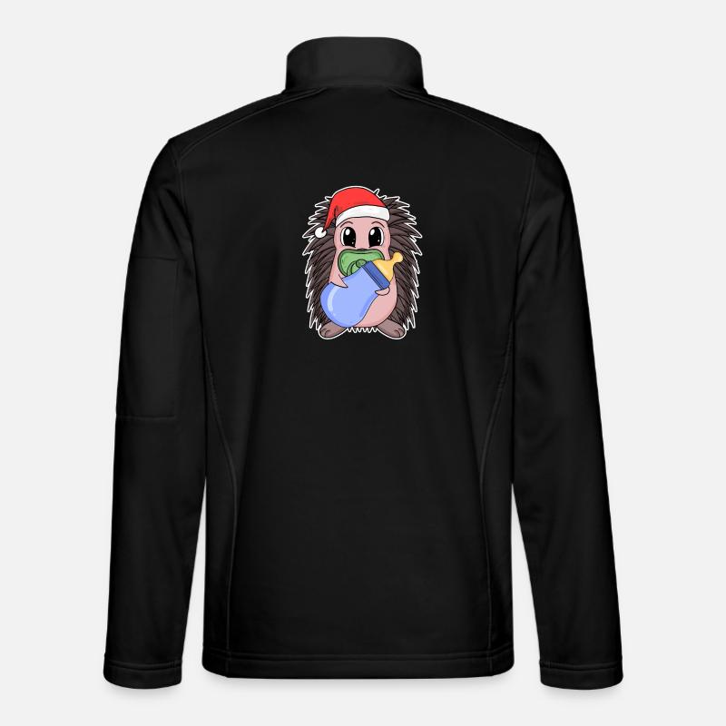 Hérisson bébé Noël - Veste en tissu softshell Unisexe - noir