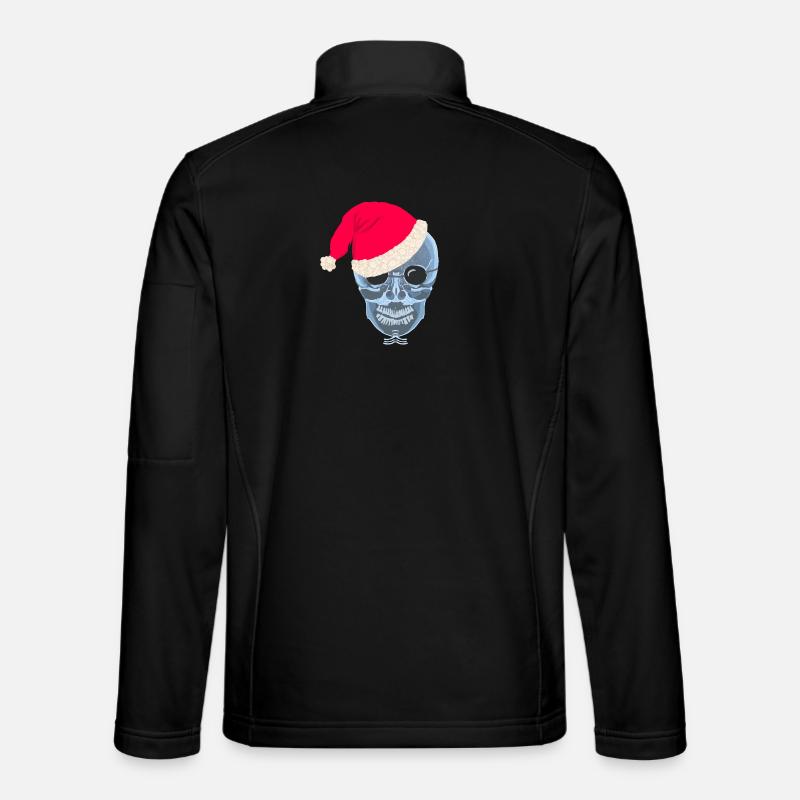 X-ray skull Santa hat, drawing - Unisex Softshell Jacket - black