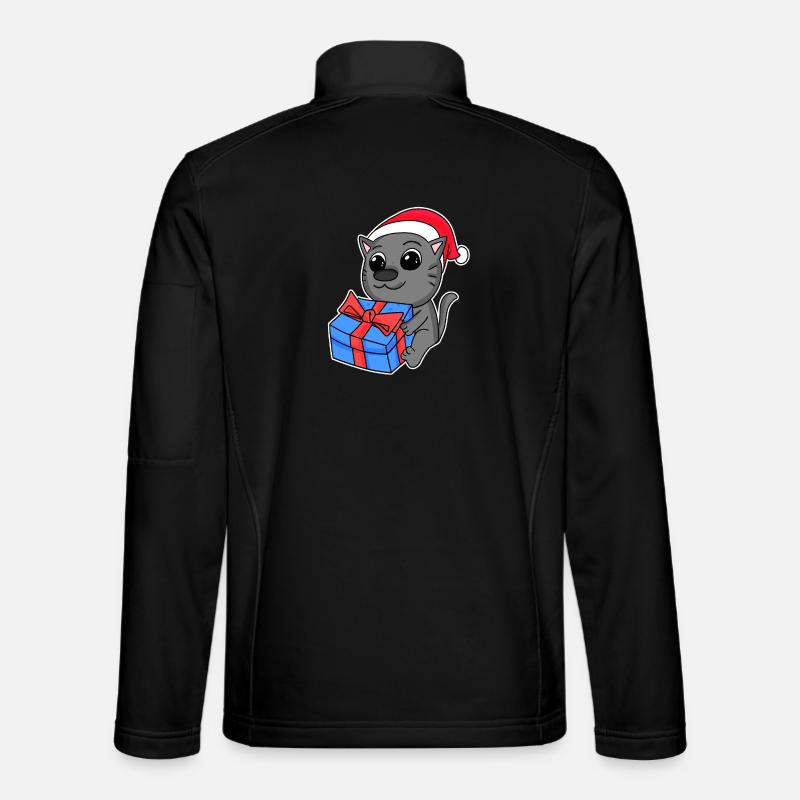 Katze Weihnachten - Unisex Softshelljacke - Schwarz