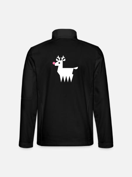 Renne Rudolf L blanc avec nez rose fluo - Veste en tissu softshell Unisexe - noir - Dos