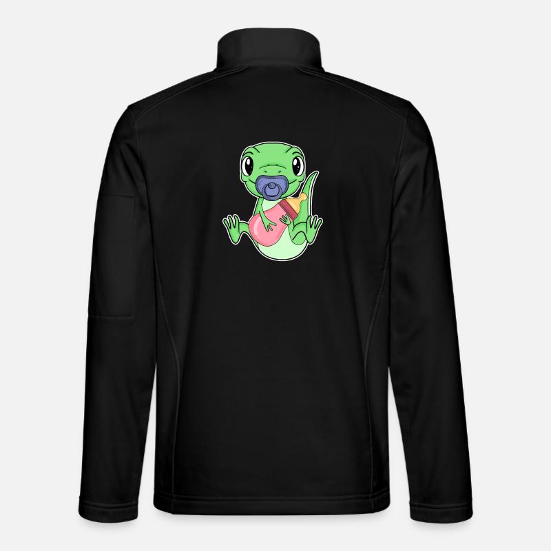 Baby Lizard Motif - Unisex Softshell Jacket - black